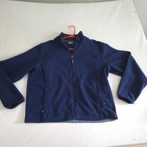 LL Bean Mens Sweater Size Large Blue Long Sleeve Zip Up Pockets